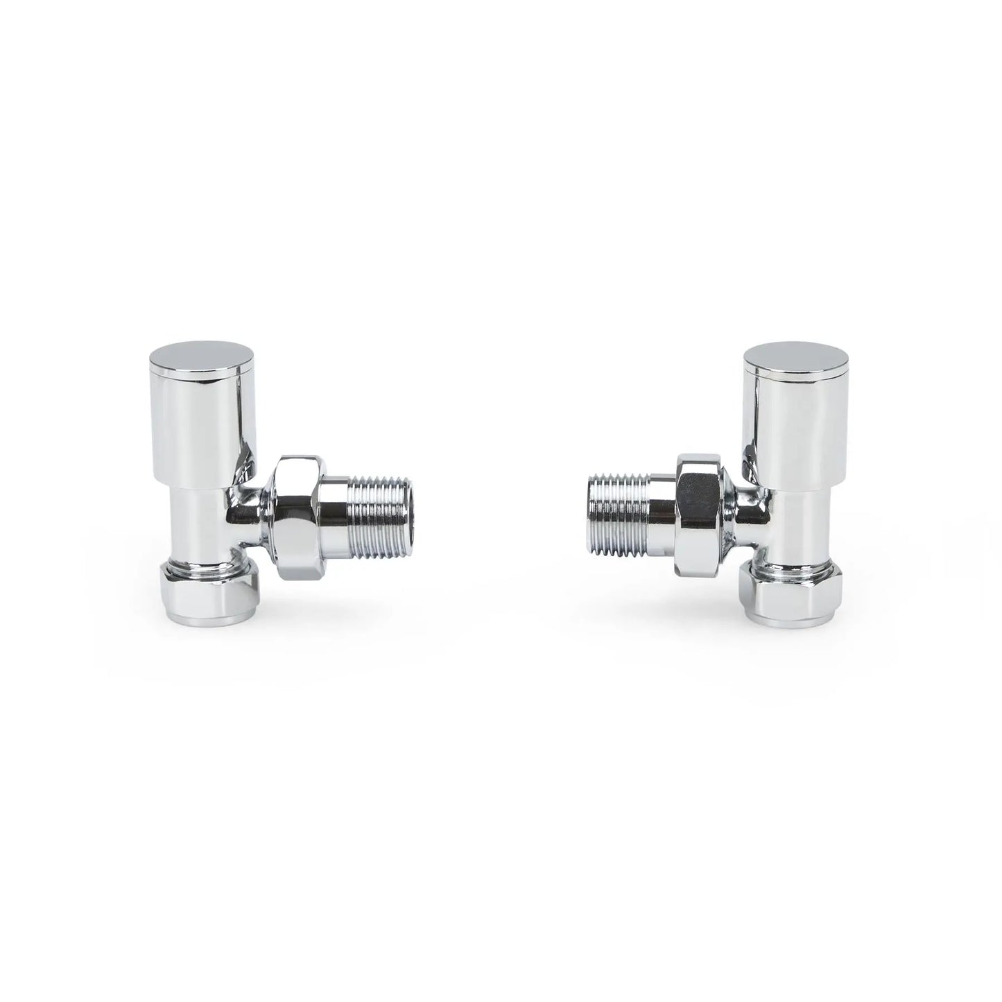 LavaTherm Angled Polished Radiator Valves Pair 15mm