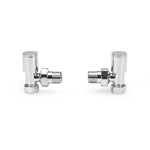 LavaTherm Angled Polished Radiator Valves Pair 15mm LavaTherm - Side Profile