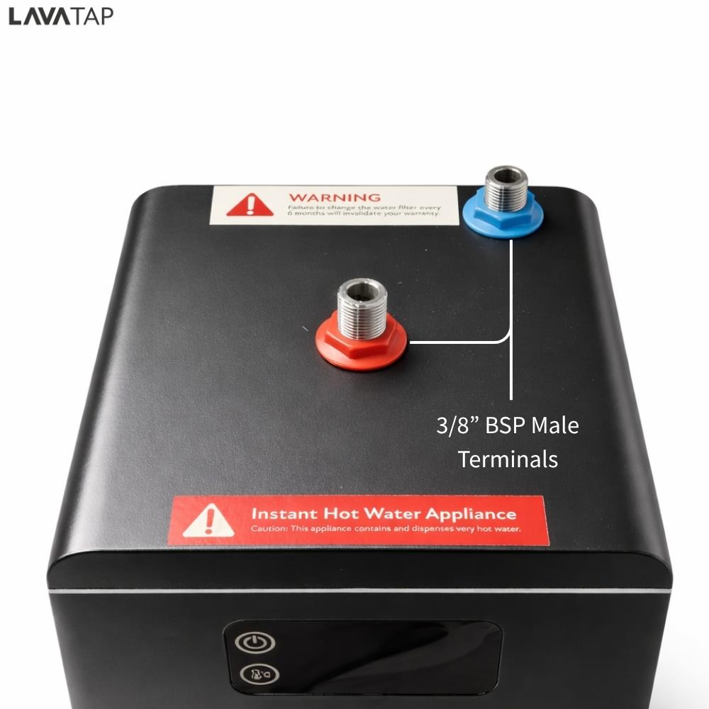 LavaTap 4 in 1 Pull Out Boiling Water Tap Kit with Tank and Filter - Black LavaTap - Top View