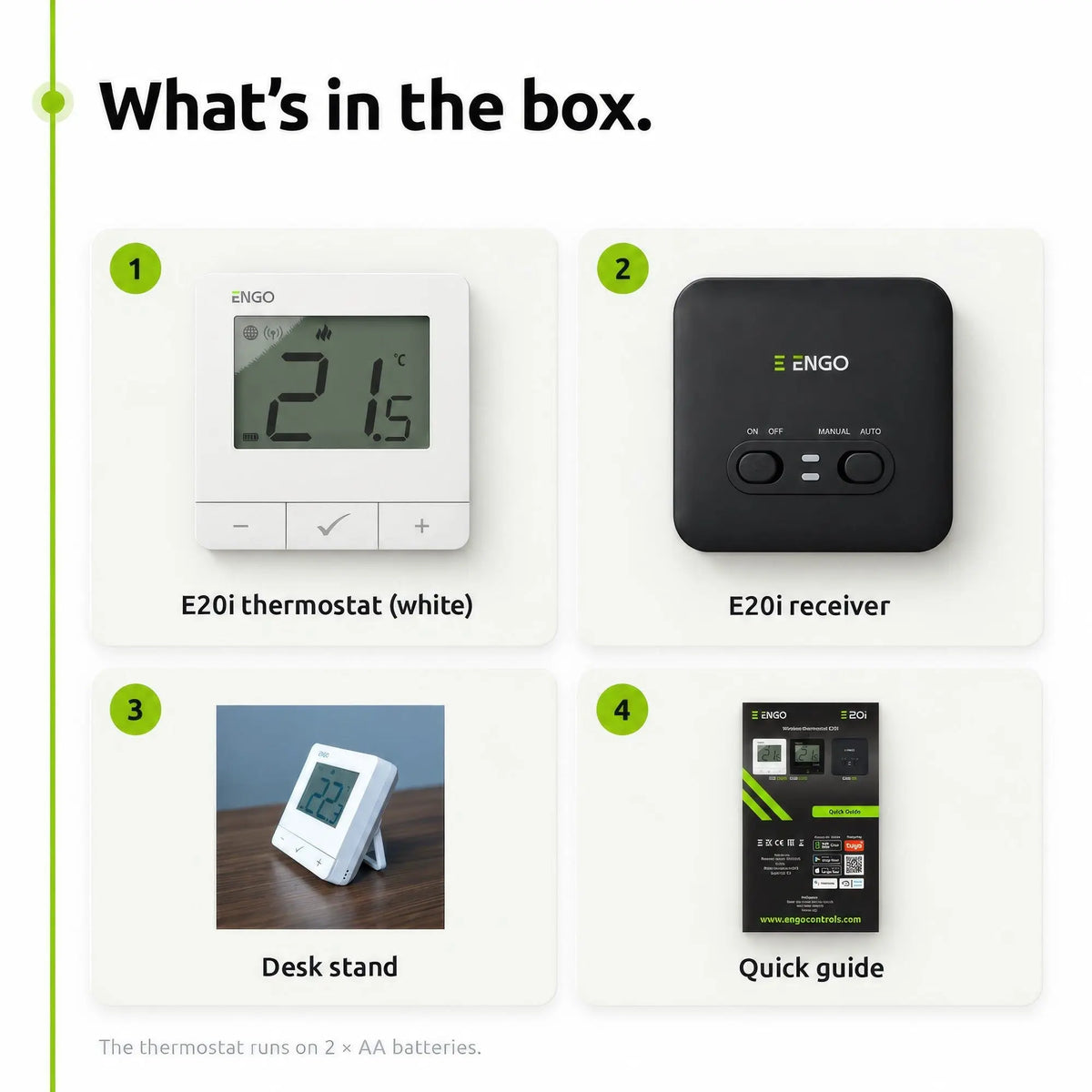 ENGO E20i-W Wireless Smart Thermostat - White ENGO Controls