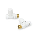 LavaTherm Straight White Radiator Valves Pair 15mm LavaTherm - Side Profile