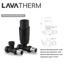 LavaTherm TRV Black Thermostatic Radiator Valve - Straight LavaTherm - Side Profile