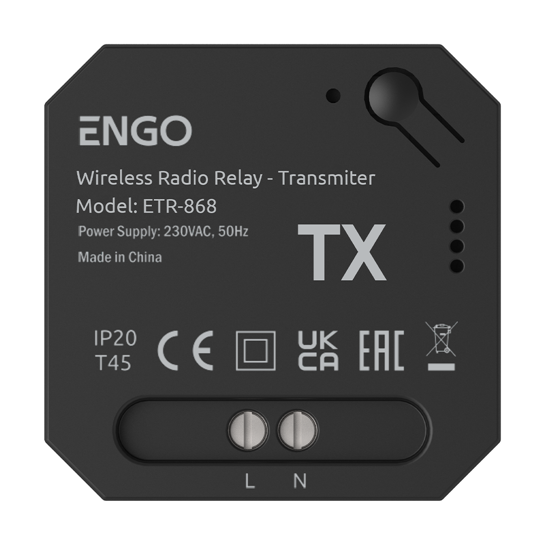ENGO ETR-868 ELINK Wireless RF Relay 16A ENGO Controls - Close Up Detail