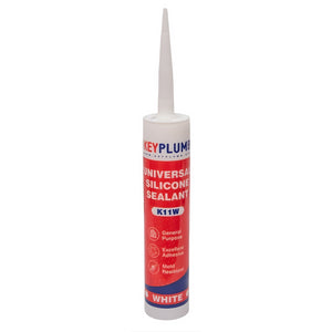 KeyPlumb Silicone Sealant 280ml White Waterproof Bathroom and Kitchen Sealant
