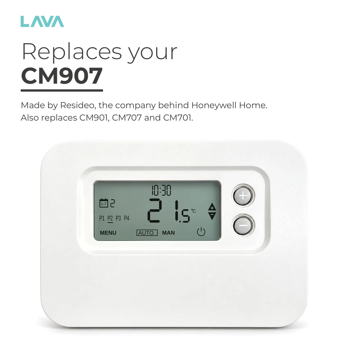 Replaces Honeywell CM907, CM901, CM707 and CM701 wired thermostats