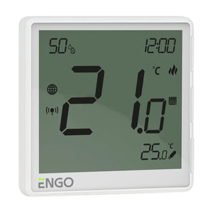 ENGO EONE ZigBee Smart Thermostat with Humidity Sensor - 230V Wired or Battery, White or Black
