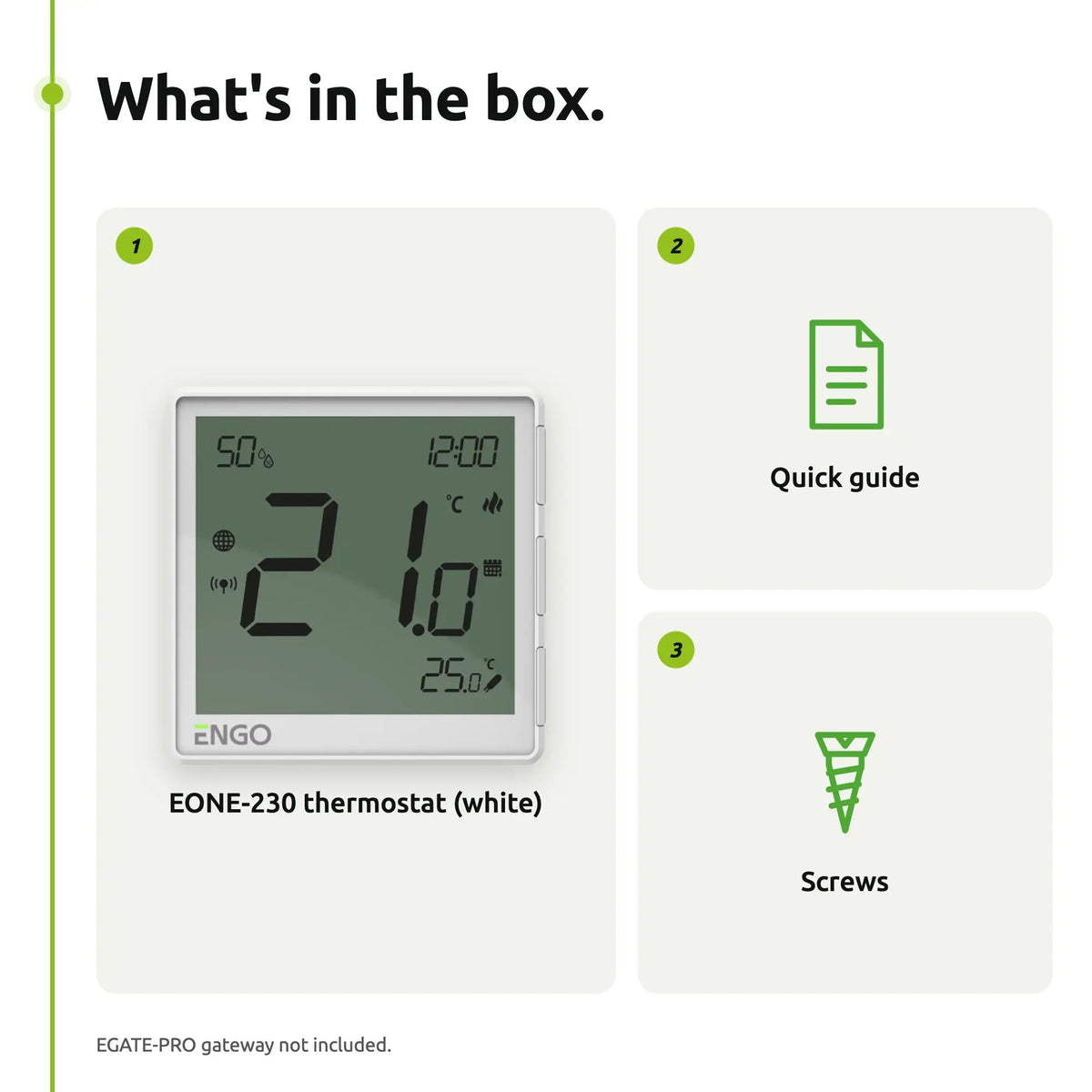 ENGO EONE-230 white thermostat – what is in the box