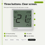 ENGO EONE-230 white thermostat – buttons and display