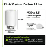 ENGO ETRV-M30 smart Zigbee thermostatic radiator valve, M30 x 1.5 – view 5