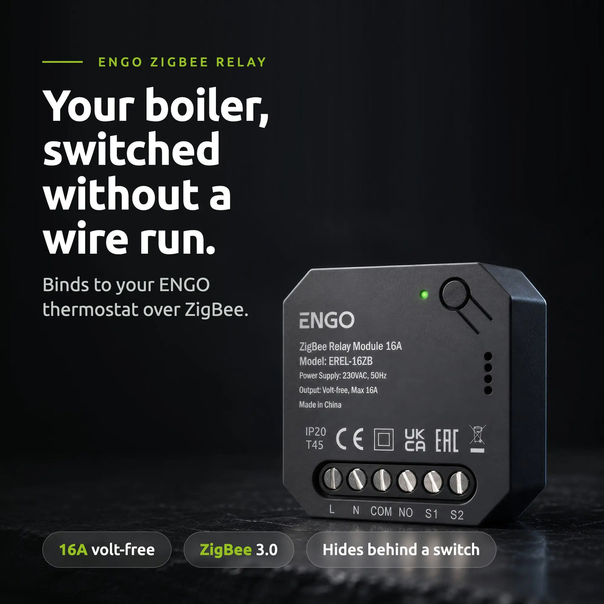 ENGO EREL-16ZB ZigBee relay – premium product shot
