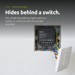 ENGO EREL-16ZB ZigBee relay – fitted behind a light switch