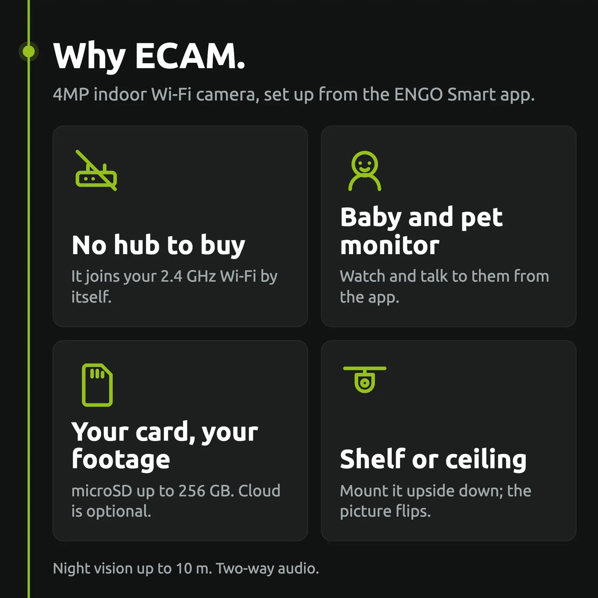 ENGO ECAM indoor camera – key features