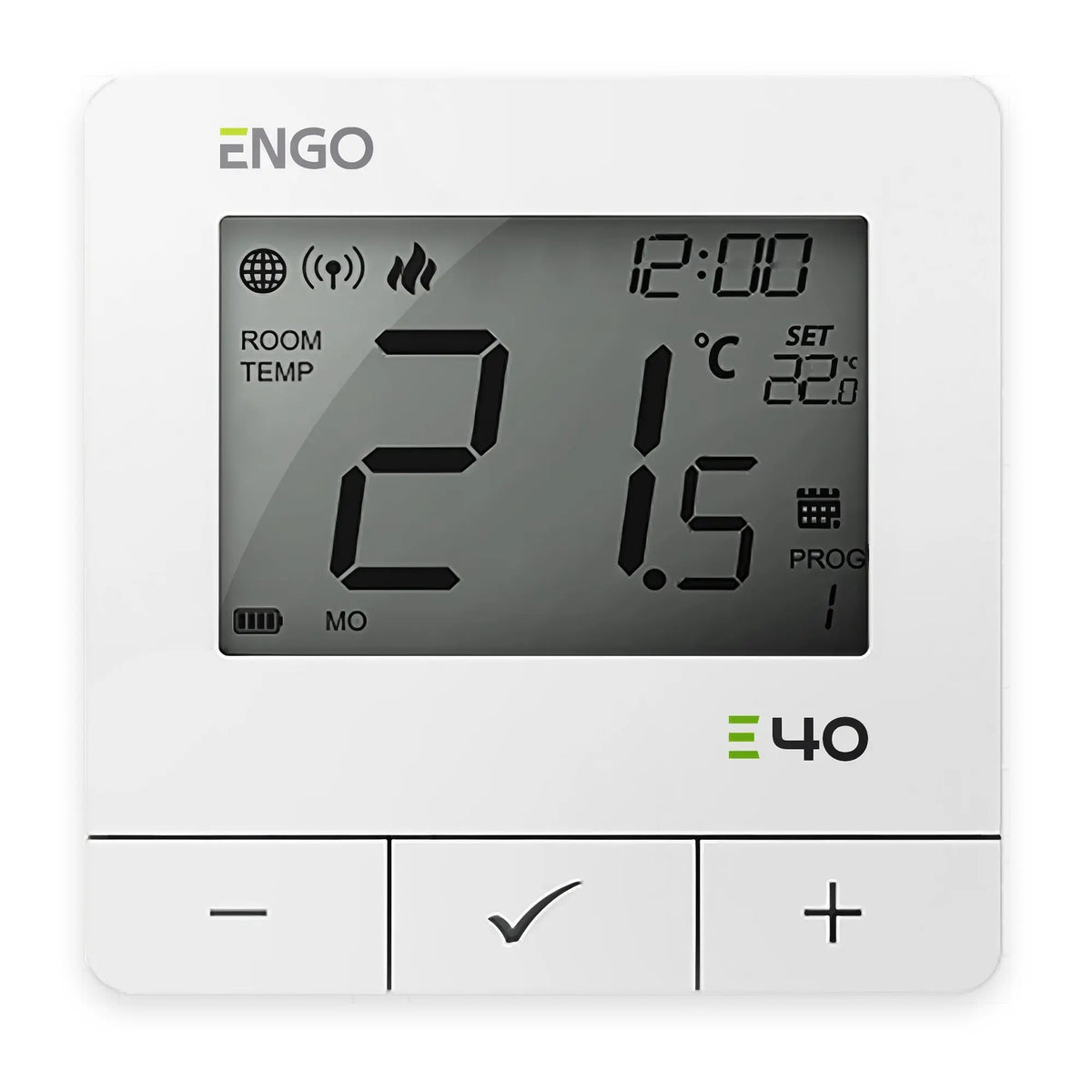 ENGO E40-BAT programmable room thermostat in white