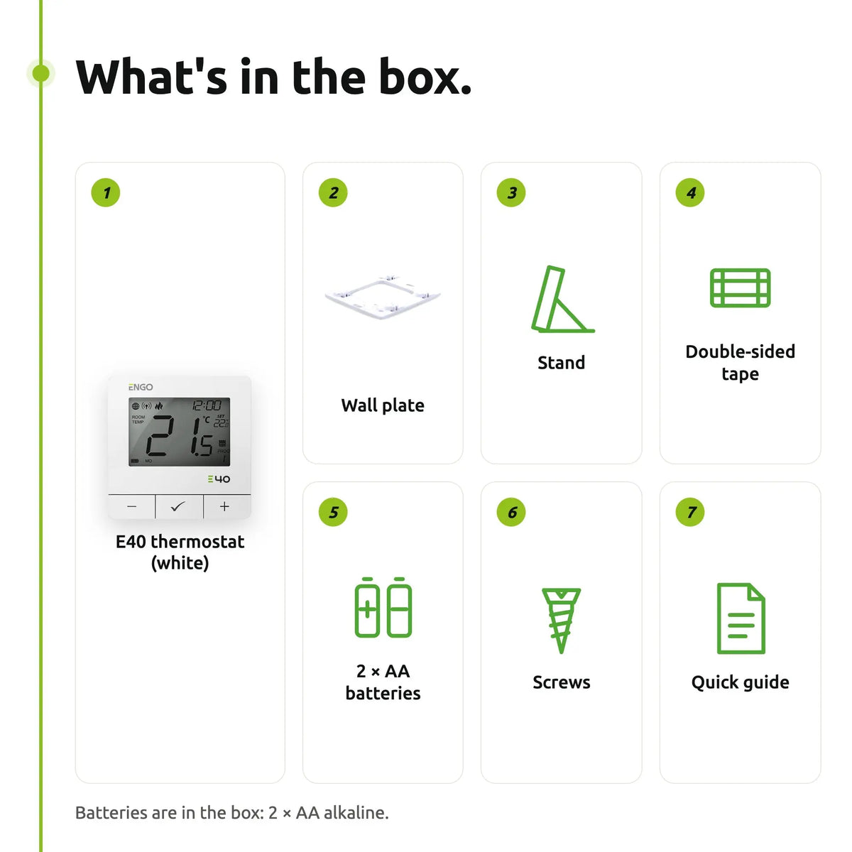 What is in the ENGO E40-BAT box