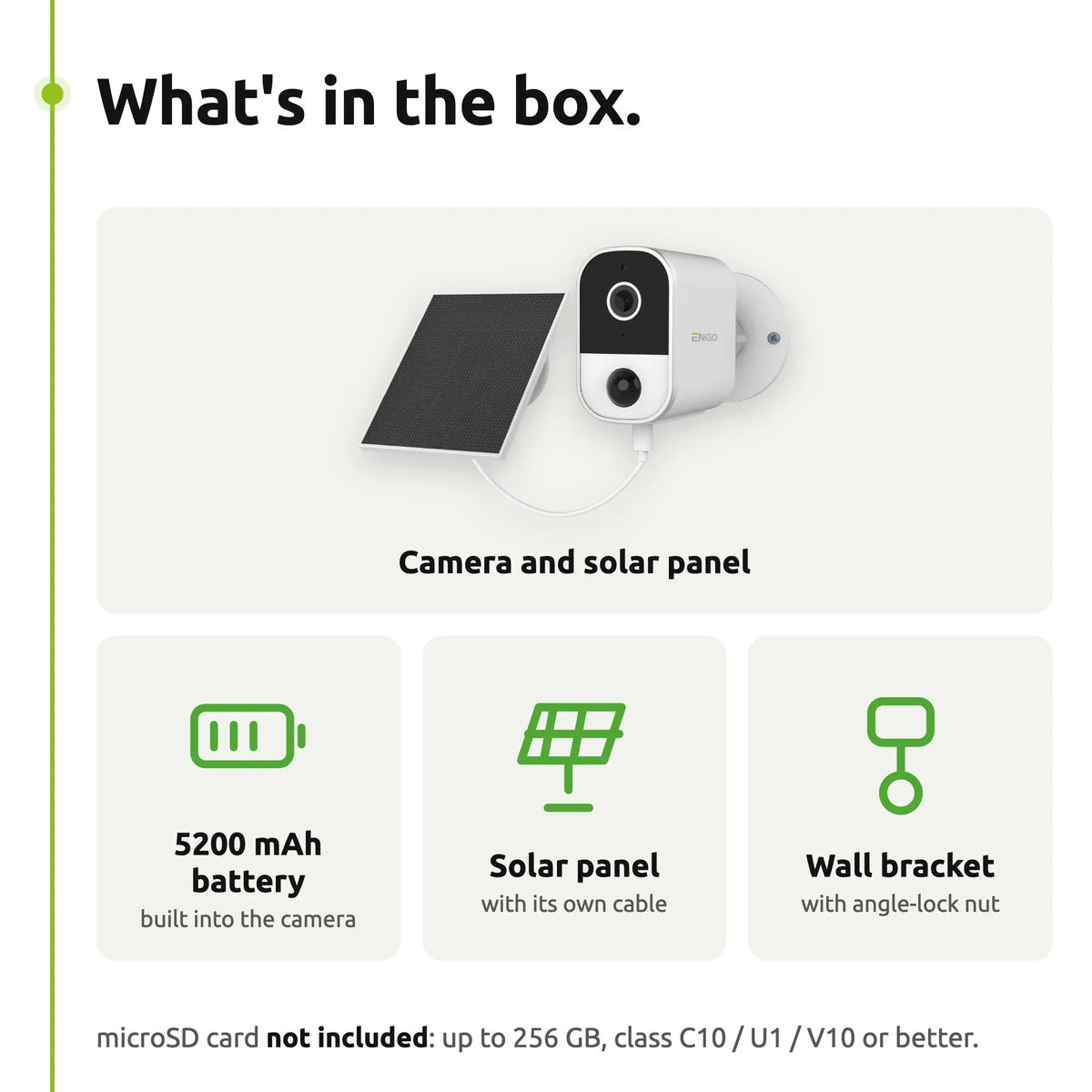 ENGO ECAM-SOLAR solar camera – what's in the box