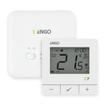 ENGO E7-RF wireless thermostat set in white: thermostat and E7-RX receiver
