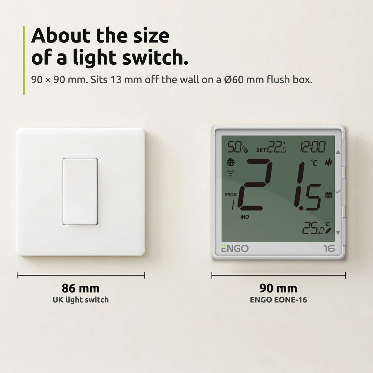 ENGO EONE-16 white: About the size of a light switch