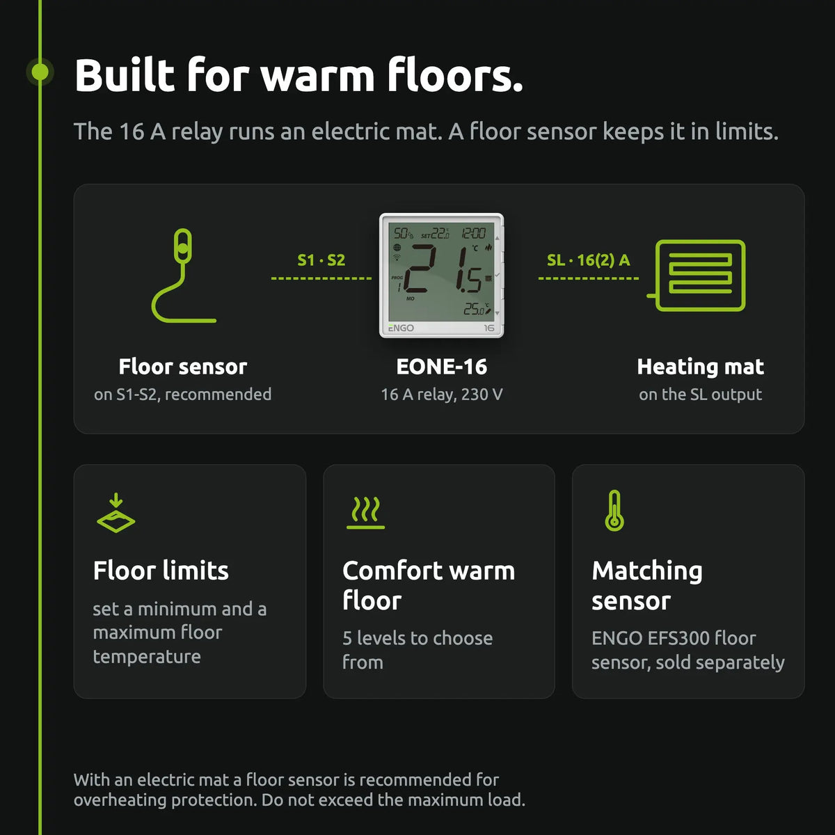 ENGO EONE-16 white: Built for warm floors