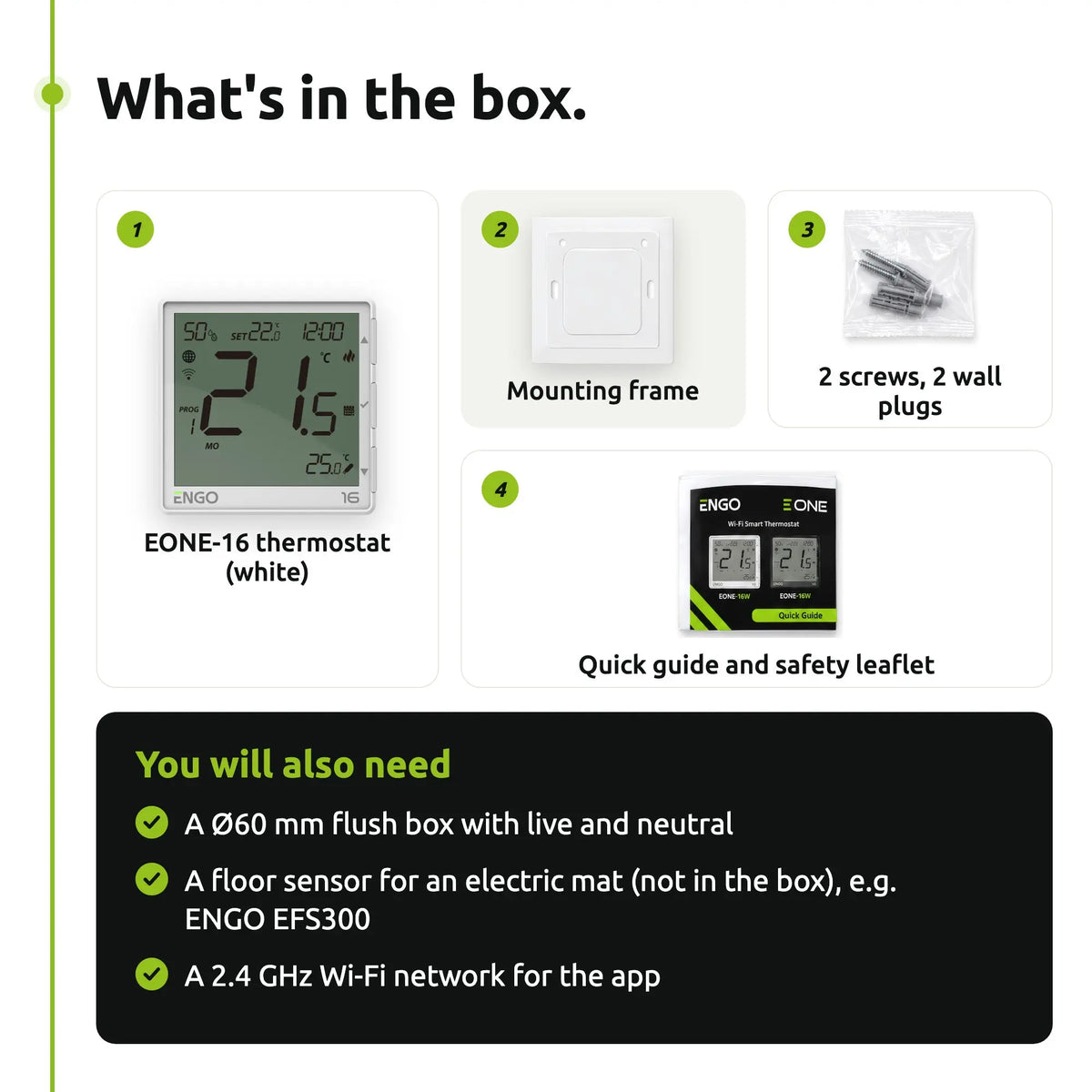 ENGO EONE-16 white: What's in the box