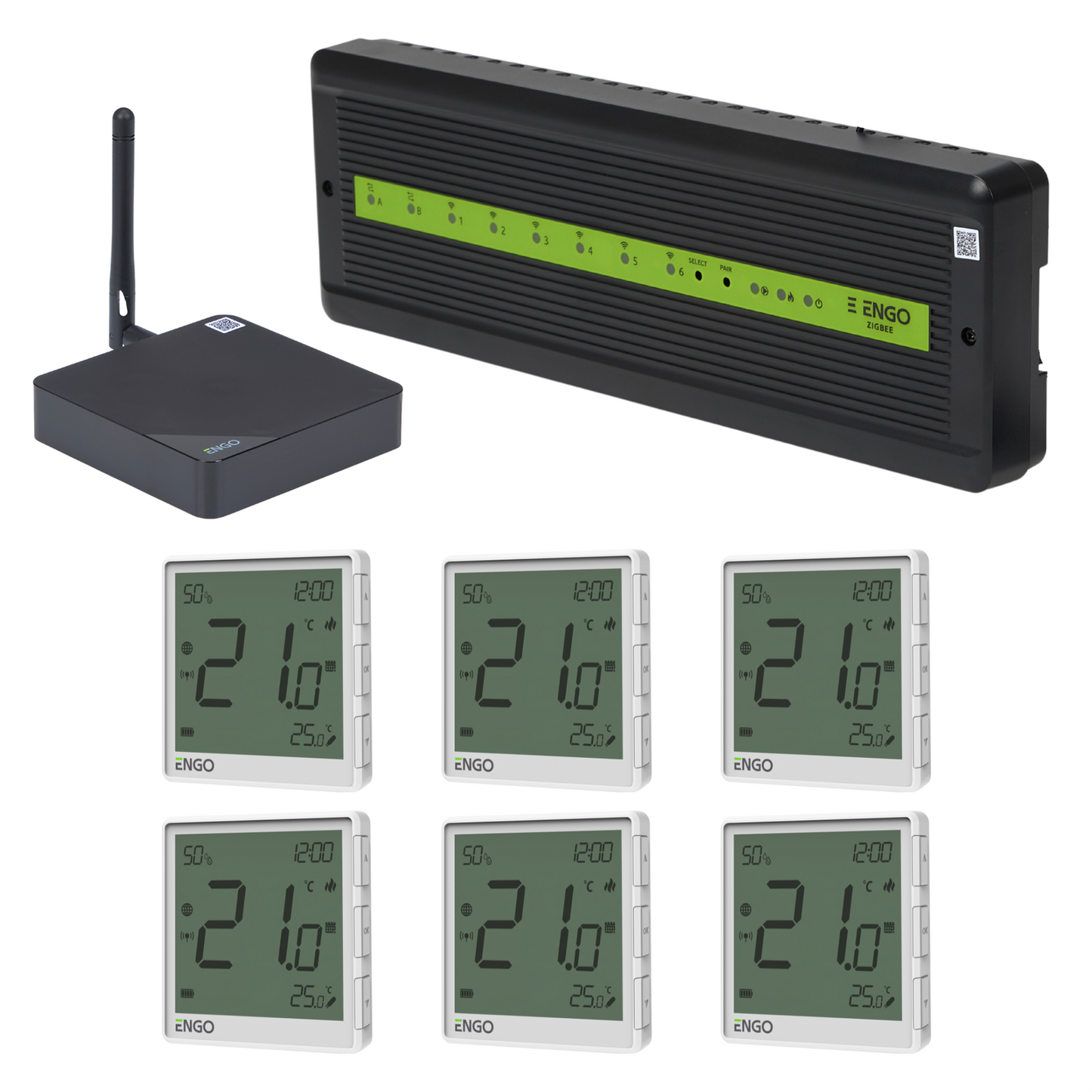 ENGO Smart Wireless UFH Control Pack 6 Zone - White Lava