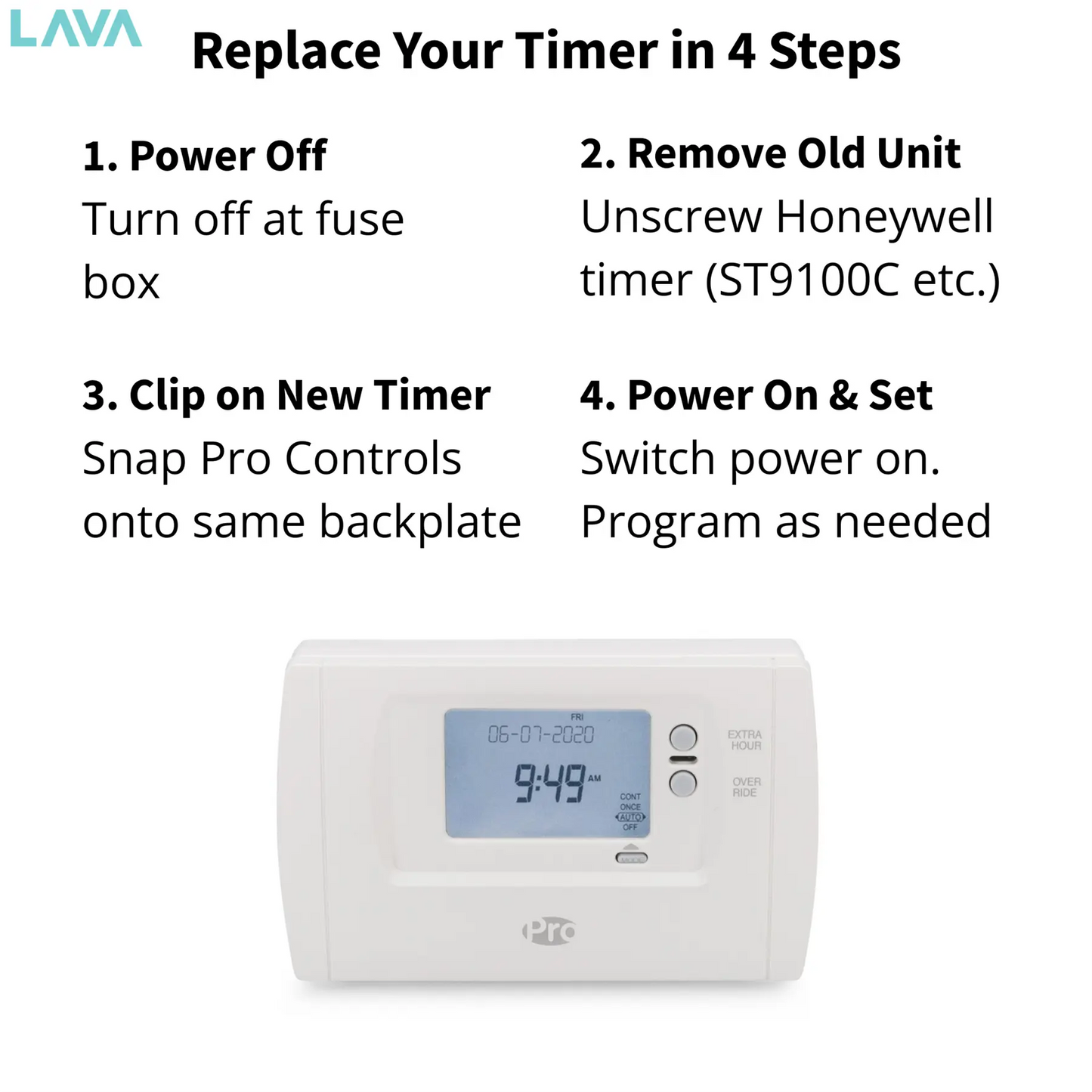 OPENBOX - 7-Day Heating Timer – Replaces Honeywell Thermostat ST9100C, ST9100A, ST6100, ST7100 Pro