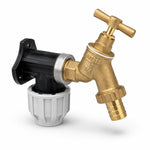LavaTap 3/4 Inch Brass Garden Tap Kit with 25 mm MDPE Wall Plate Elbow and PTFE Tape LavaTap