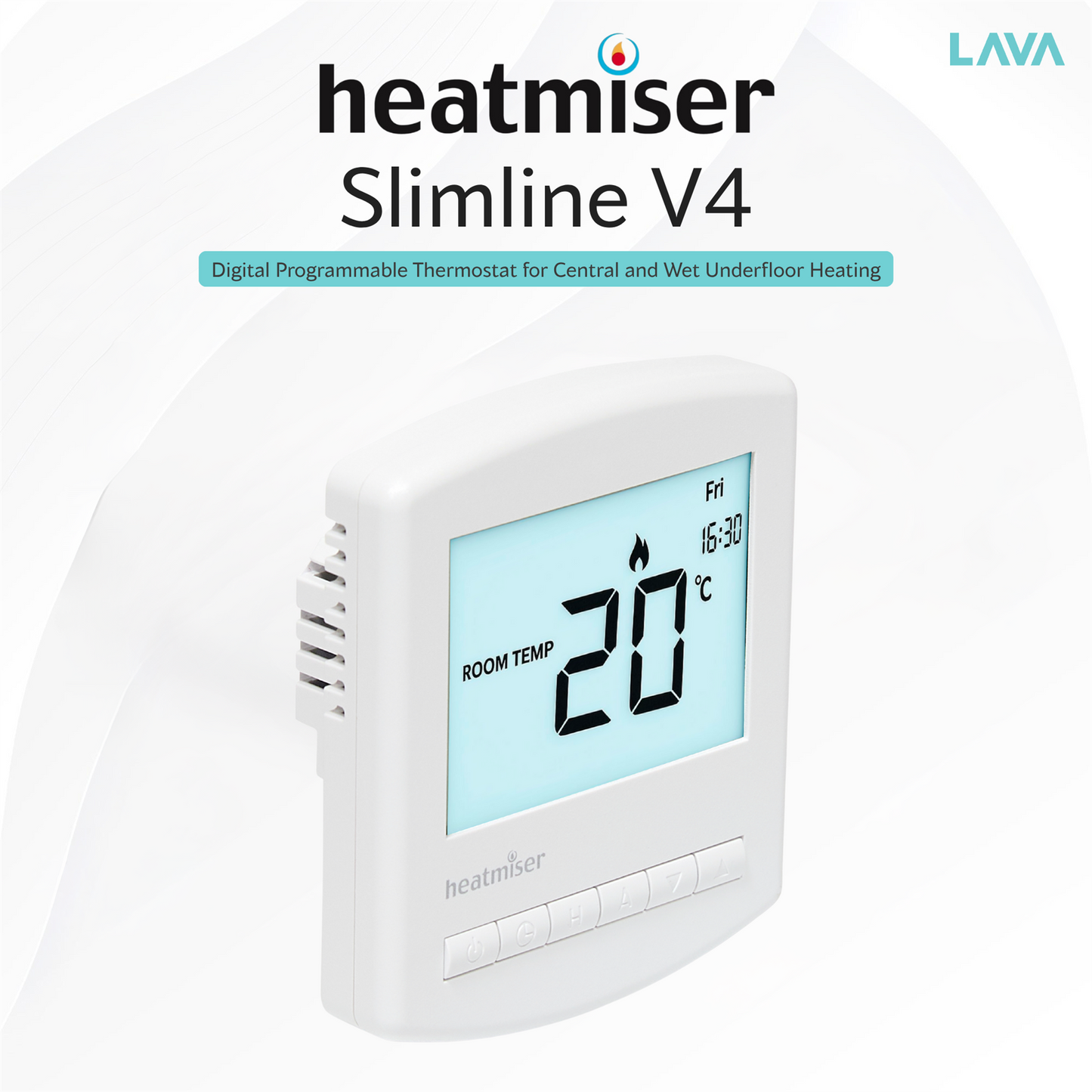 Heatmiser Slimline v4 Thermostat - Programmable Heatmiser - Side Profile