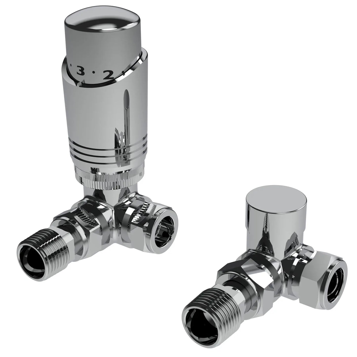 LavaTherm TRV Chrome Thermostatic Radiator Valve - Corner