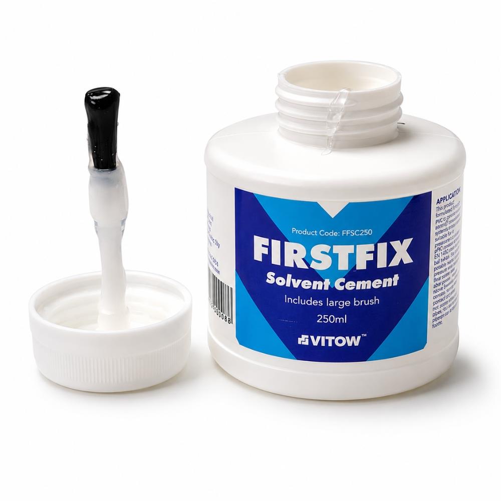 Mark Vitow FirstFix Solvent Cement 250 ml PVC Pipe Glue for Solvent Weld Waste Pipe Fittings