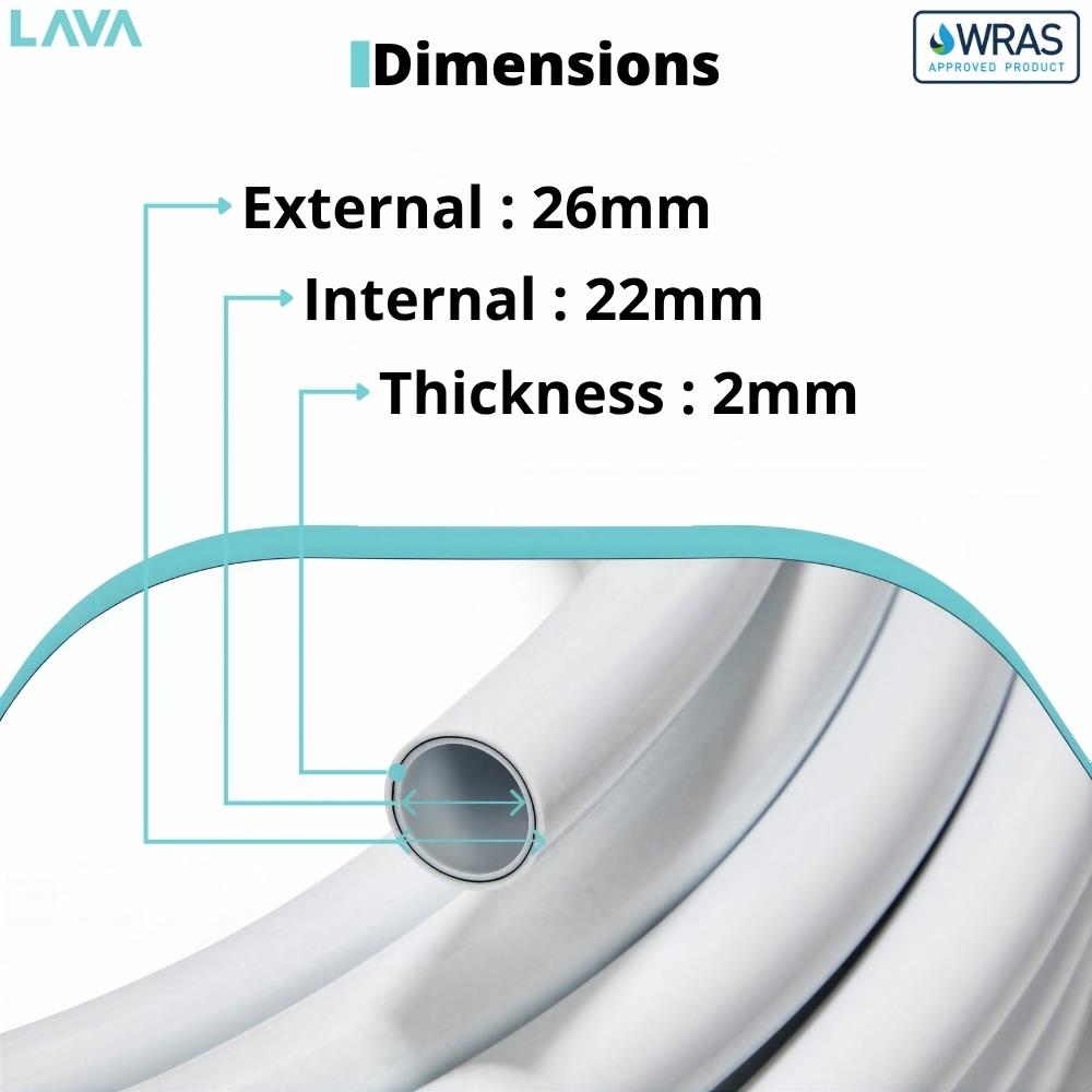 LavaTap 22mm PEX barrier pipe, white, 25m coil – close-up