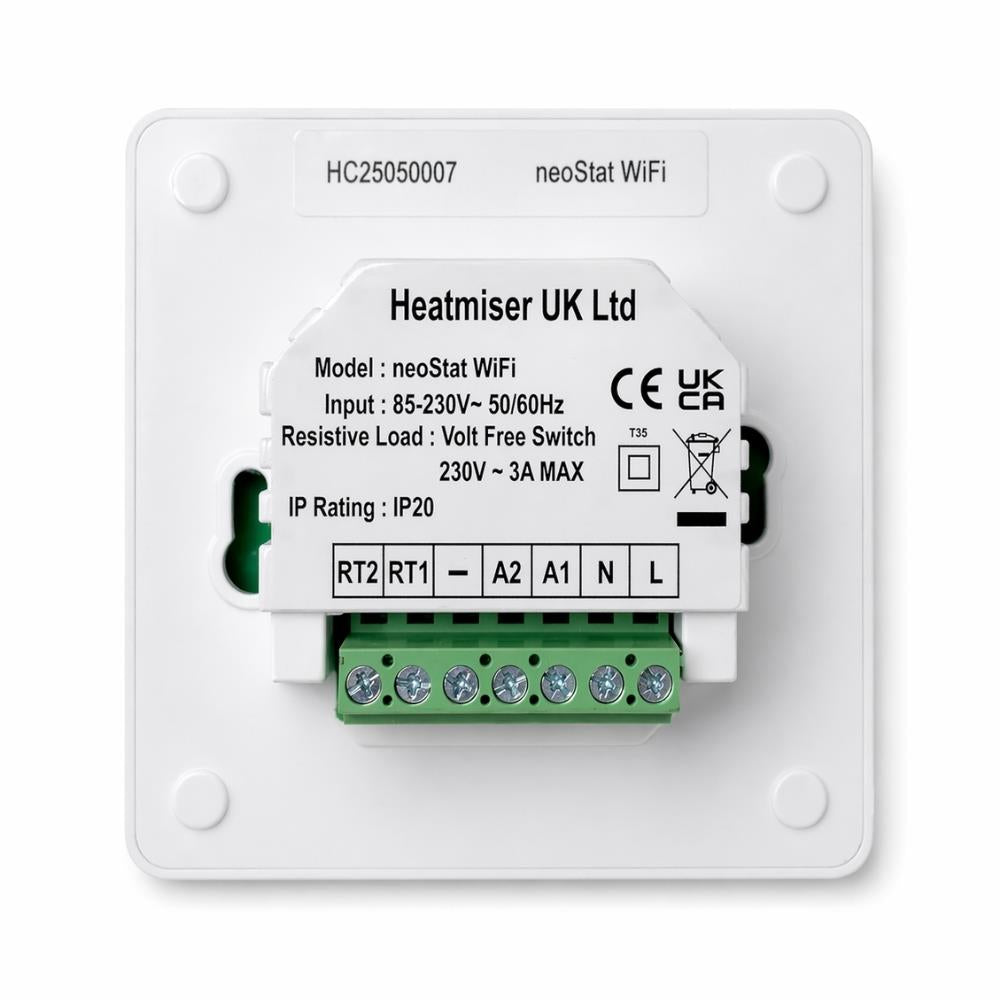 Heatmiser NeoStat WIFI Thermostat - Glacier White Heatmiser