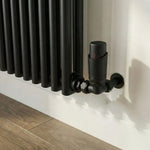 LavaTherm Thermostatic Radiator Valves 15mm Corner Black, 3 Pack TRV Sets LavaTherm