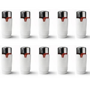 LavaTherm White and Chrome Thermostatic Radiator Valve TRV Head M30 x 1.5 - 10 Pack