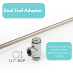 Dual Fuel Kit Thermostatic 600W Towel Rail Heating Element - Chrome Lava Wholesale - Packaging