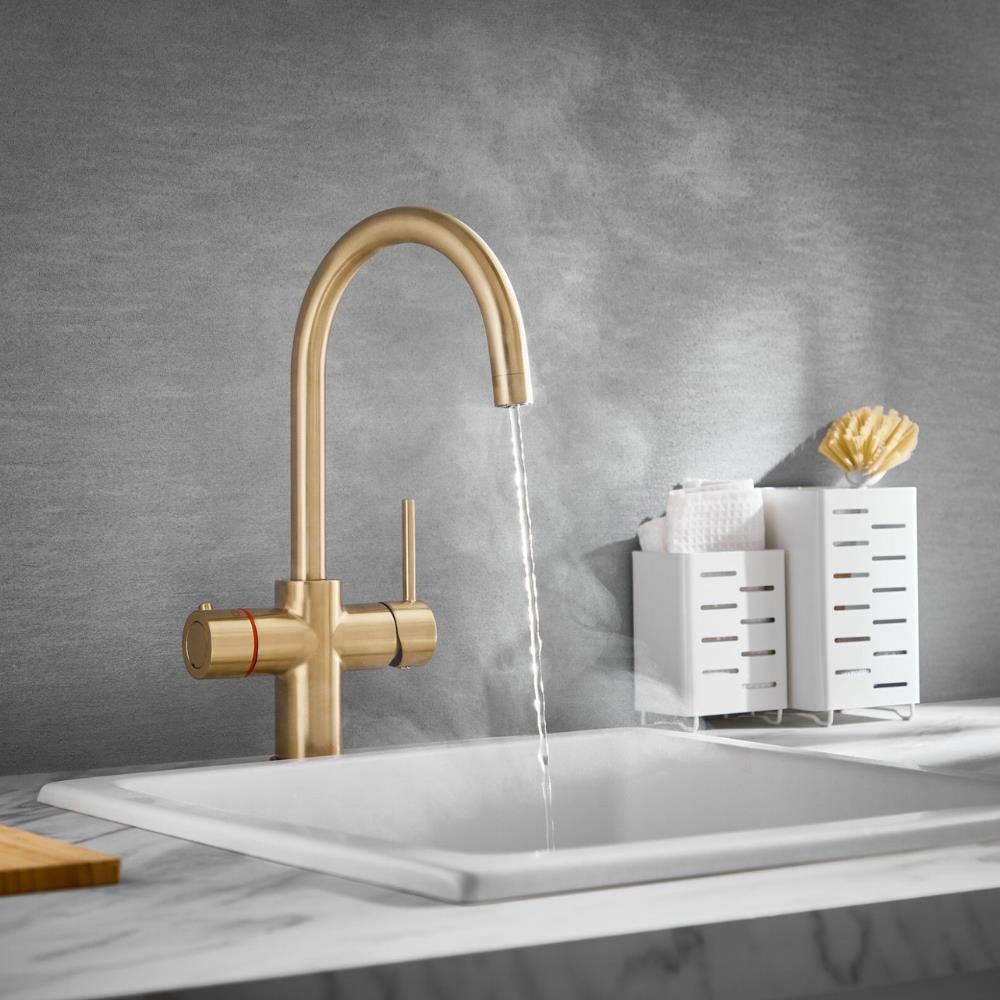 LavaTap Brass 3-in-1 Swan Neck Boiling Water Tap (Tap Only) LavaTap - Side Profile