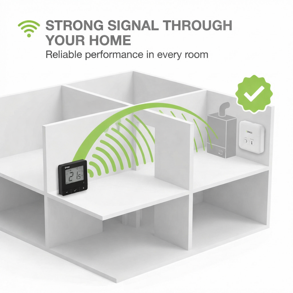 ENGO E7-RFB Wireless Thermostat - Black ENGO Controls