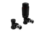 LavaTherm TRV Black Thermostatic Radiator Valve - Angled LavaTherm - Installation View