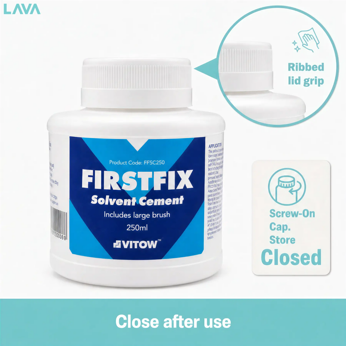 Mark Vitow FirstFix Solvent Cement 250 ml PVC Pipe Glue for Solvent Weld Waste Pipe Fittings Mark Vitow
