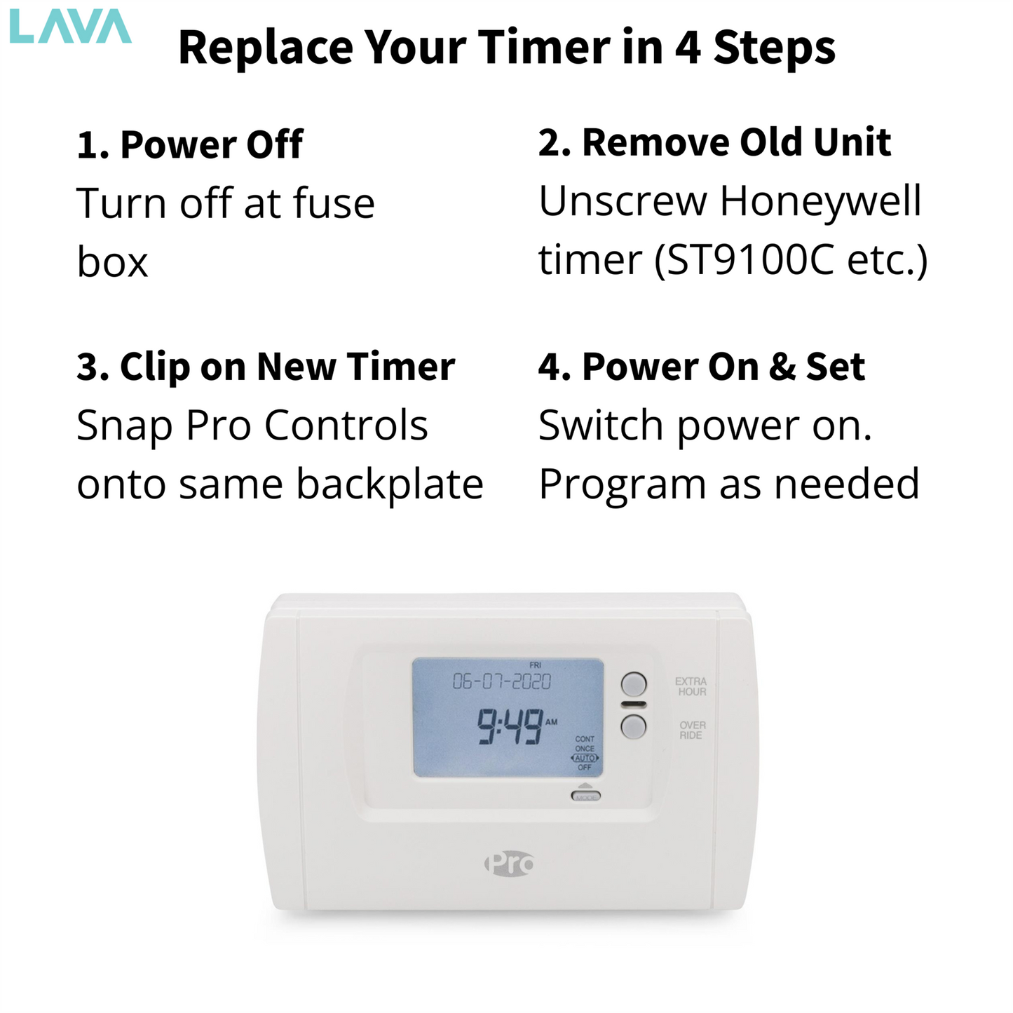 7-day heating timer, a direct replacement for Honeywell ST9100C, ST9100A and ST6100 – view 8