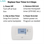 7-day heating timer, a direct replacement for Honeywell ST9100C, ST9100A and ST6100 – view 8