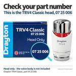 Drayton TRV4 Classic Thermostatic Radiator Valve Sensing Head Only - Chrome and White, Part 07 25 006 Drayton