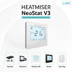 Heatmiser NeoStat V3 Programmable Wired Thermostat (Glacier White) Heatmiser