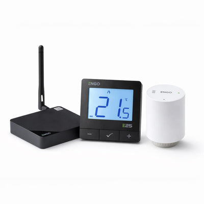 ENGO E25 Smart Thermostat Starter Pack Zigbee Radiator Control Black ENGO