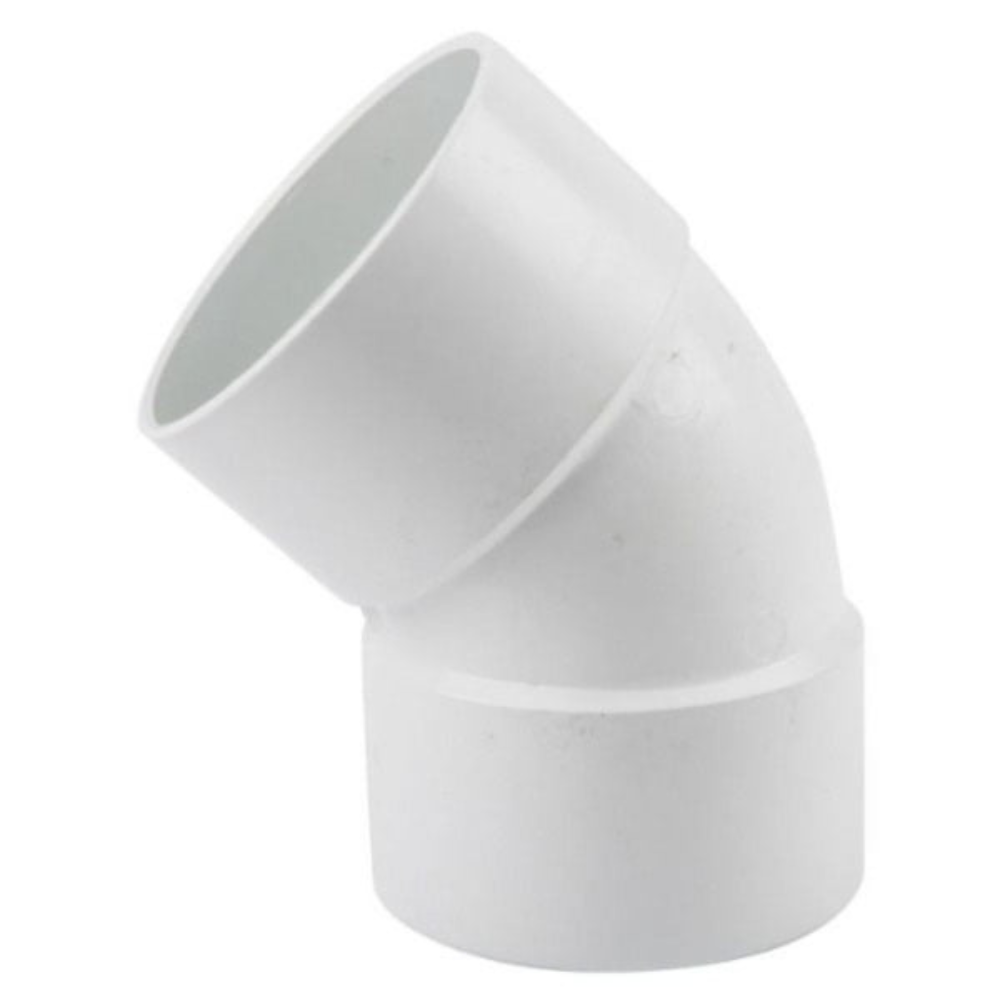32mm Solvent Weld Waste 45 Degree Obtuse Elbow - White Lava