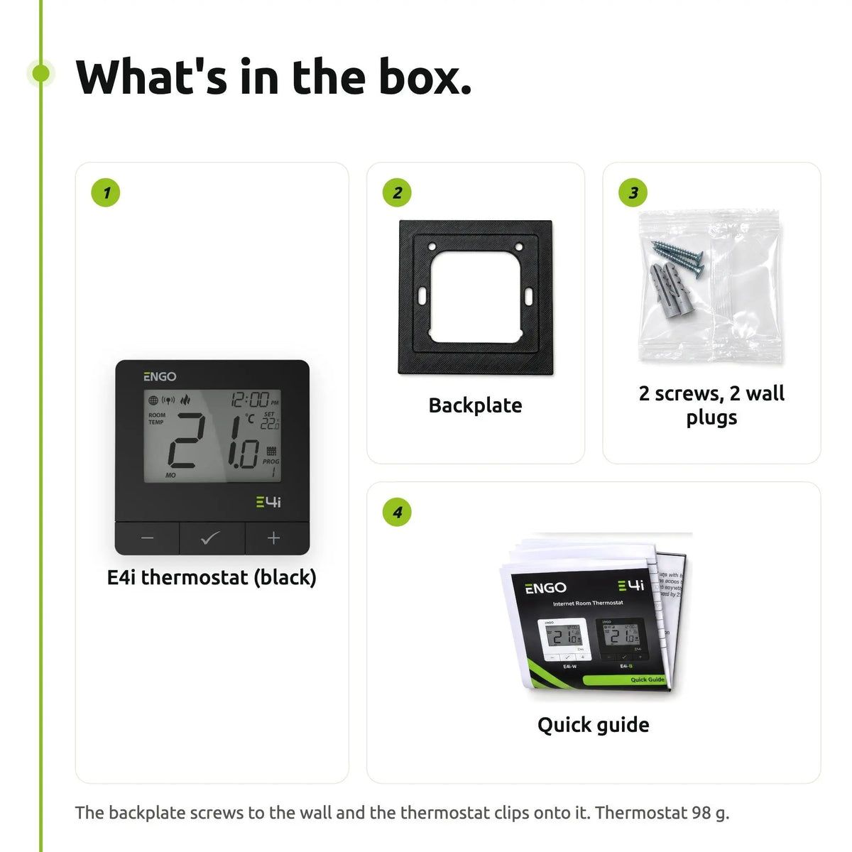 ENGO E4i Wi-Fi Smart Thermostat 230V Wired - Black ENGO