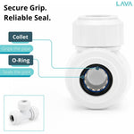 LavaPlumb 22mm push fit equal tee, white, 5 pack – view 5