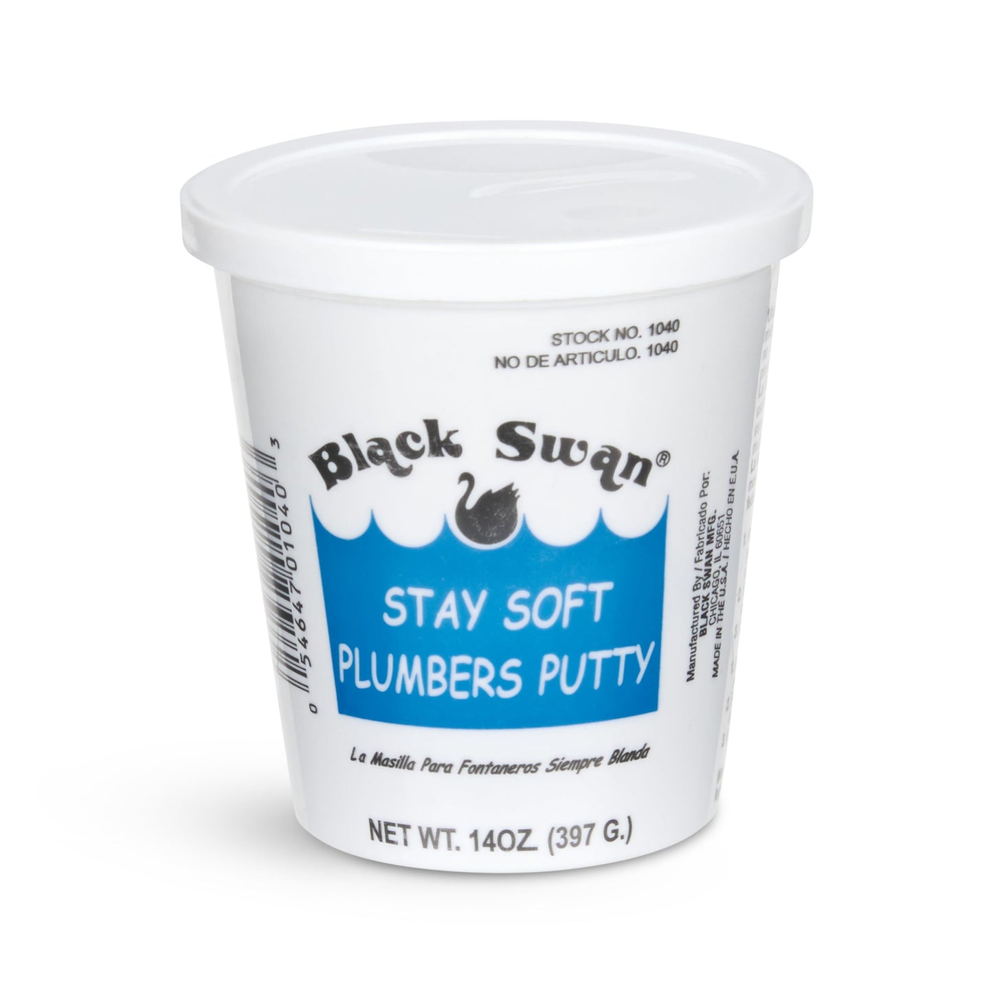 Black Swan Stay Soft Plumbers Putty 14oz Black Swan