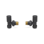 LavaTherm Angled Anthracite Radiator Valves Pair 15mm LavaTherm - Installation View