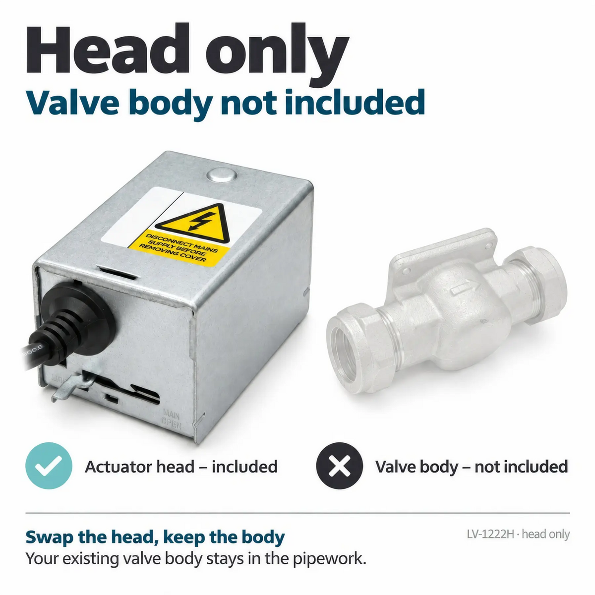 LavaTherm 2 Port Zone Valve Actuator Head Only for Honeywell V4043H1056 LavaTherm