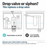 NO - FlushDaddy NP254 Dual Flush Drop Valve 1.5" & 2" WRAS Cistern Replacement FlushDaddy